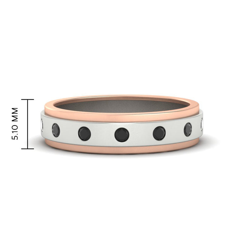 Mens Two Tone Bezel Stone Wedding Ring