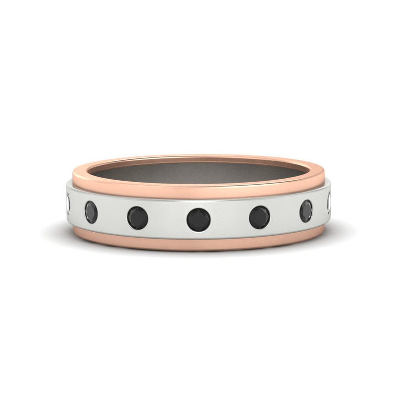 Mens Two Tone Bezel Stone Wedding Ring