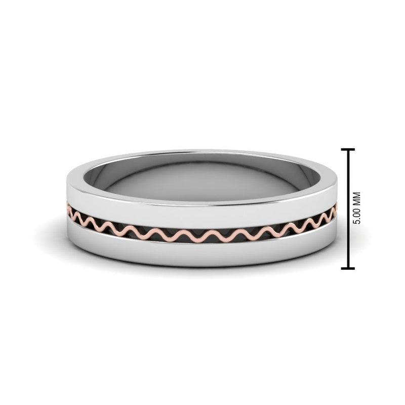 Mens Wave Comfort Fit Wedding Ring