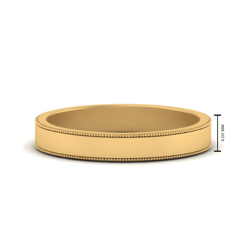 Flat Milgrain Mens Wedding Band