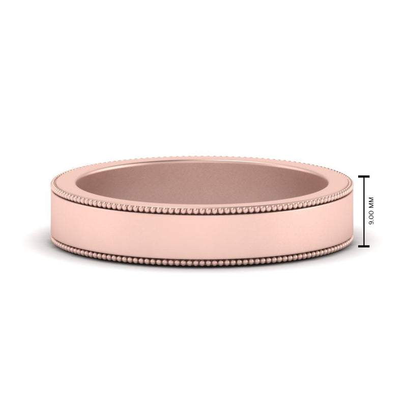 Flat Milgrain Mens Wedding Band