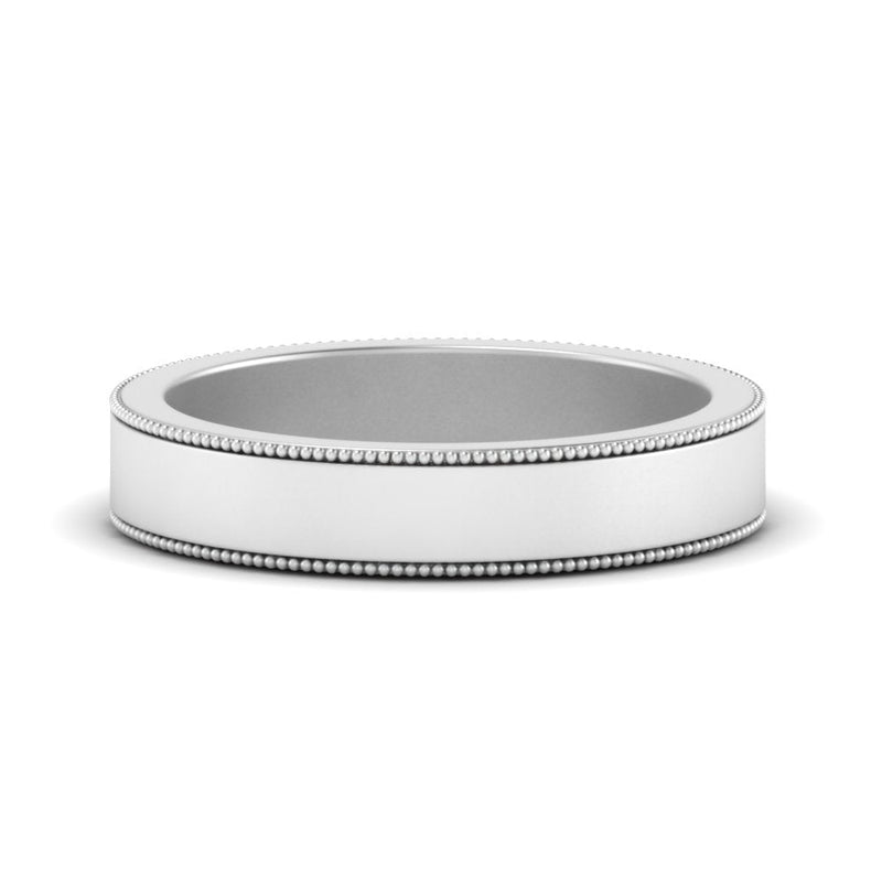 Flat Milgrain Mens Wedding Band