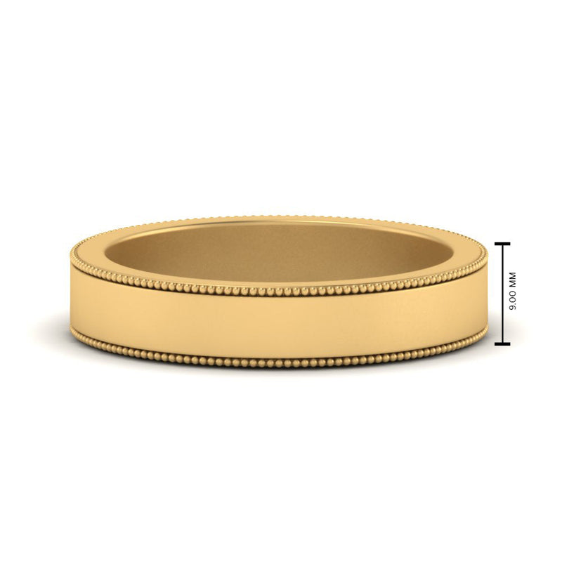 Flat Milgrain Mens Wedding Band