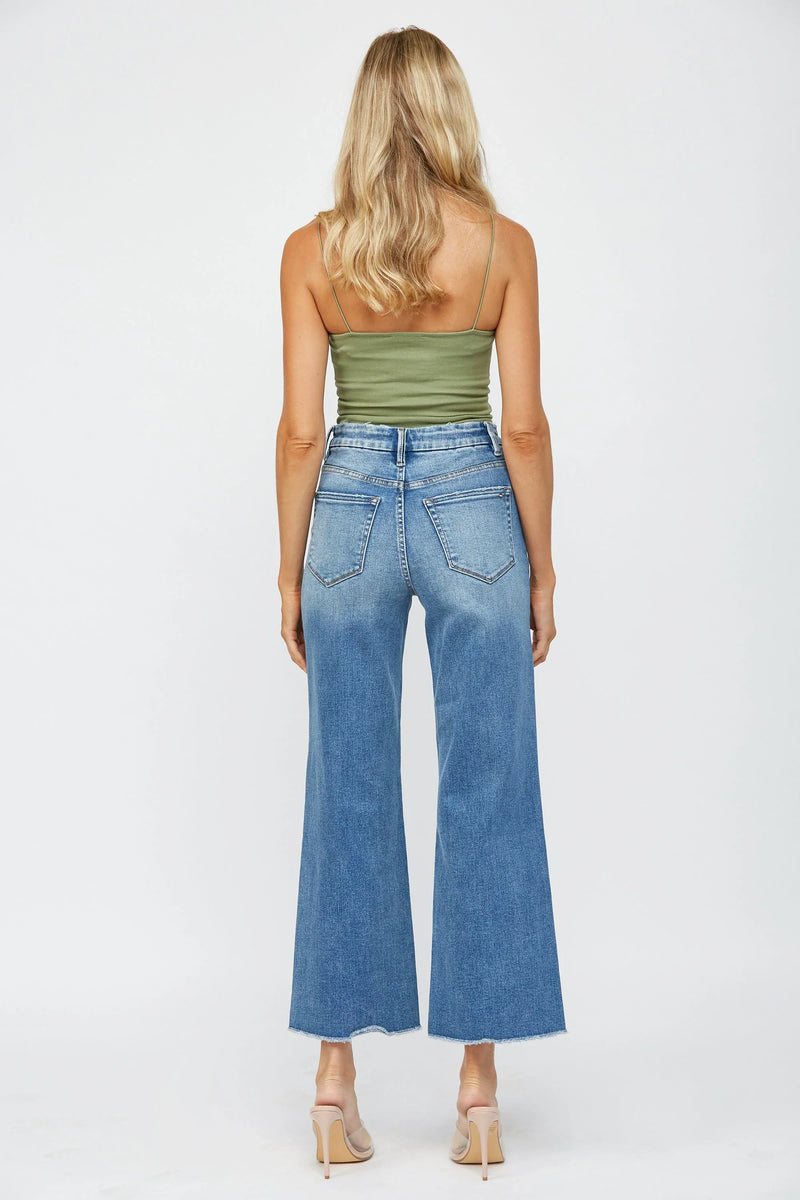 Mica Stretch High-Rise Wide Leg Jeans