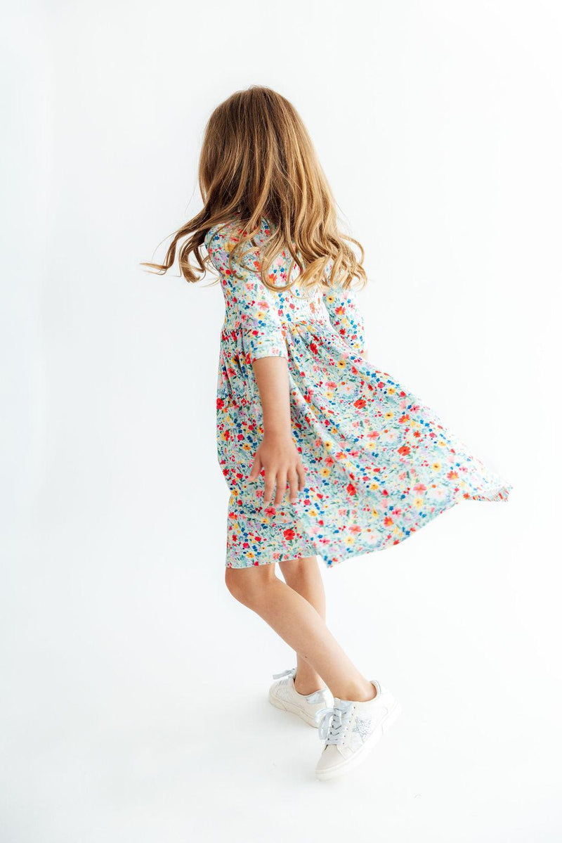 After the Rain 3/4 Sleeve Pocket Twirl Dress