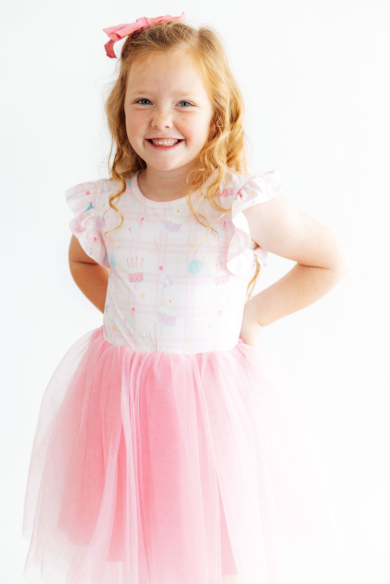 Birthday Magic Flutter Sleeve Tutu Dress