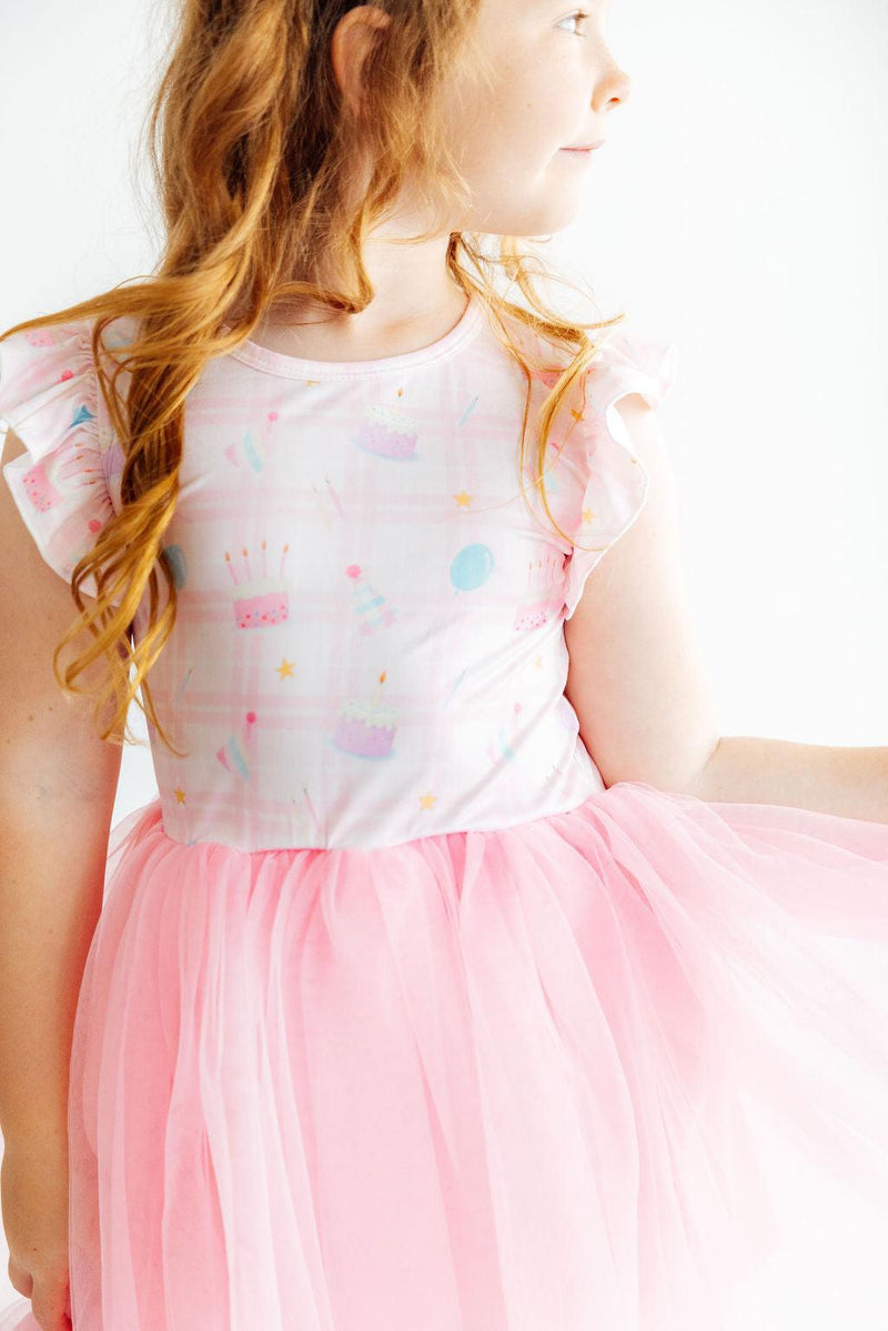Birthday Magic Flutter Sleeve Tutu Dress