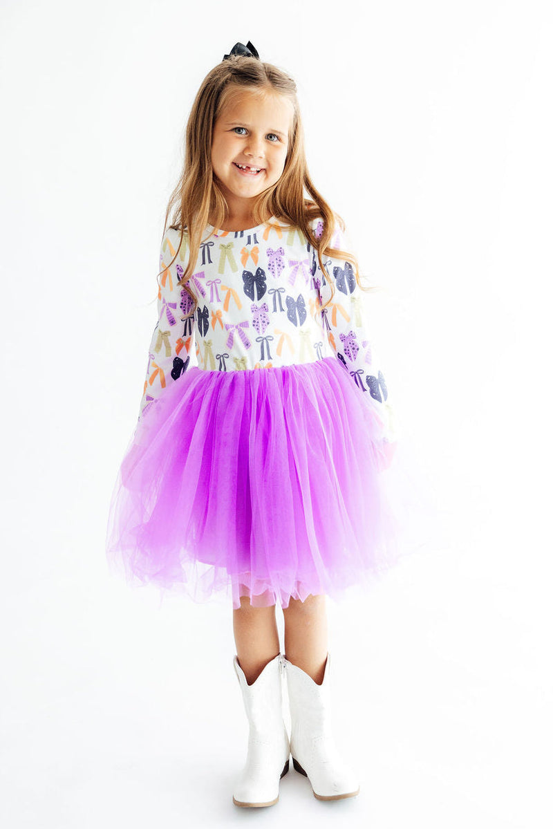 Tied with a Boo L/S Tutu Dress