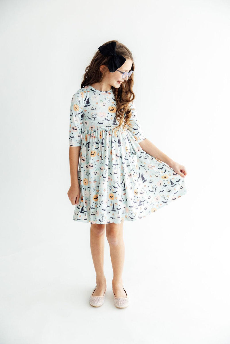 Ghouls Rule 3/4 Sleeve Pocket Twirl Dress