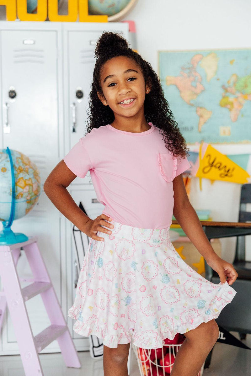 Apple of My Eye Ruffle Twirl Skort