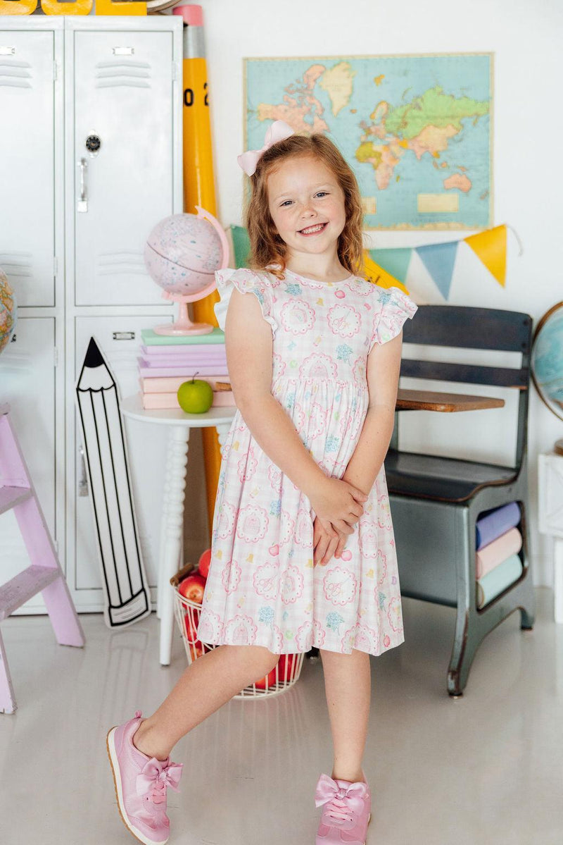 Apple of My Eye Flutter Sleeve Twirl Dress