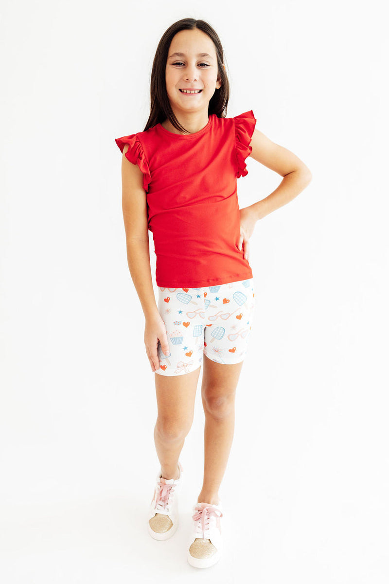 Red, White & Sweet Twirl Shorts