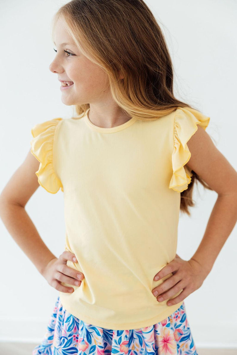 Butter Yellow S/S Ruffle Tee
