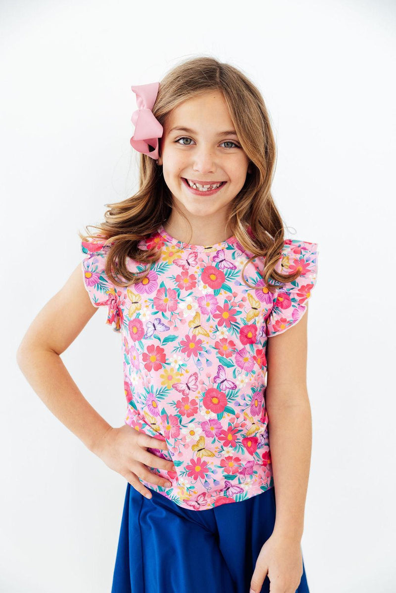 Fluttering Garden S/S Ruffle Tee