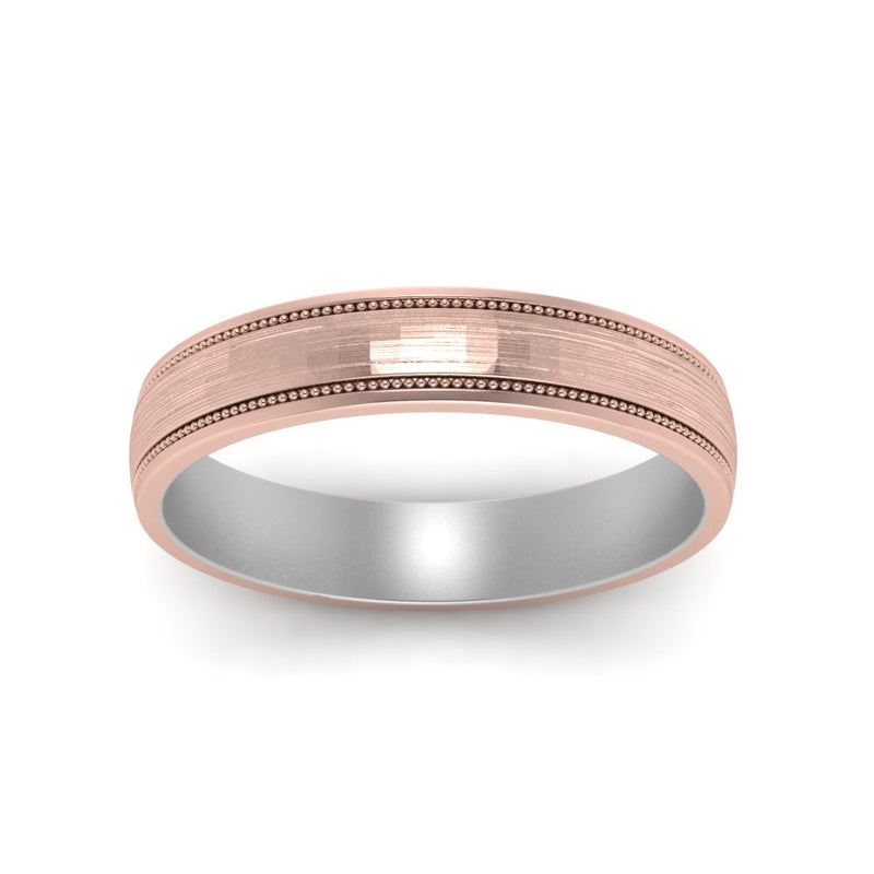 Milgrain 2 Tone Wedding Band