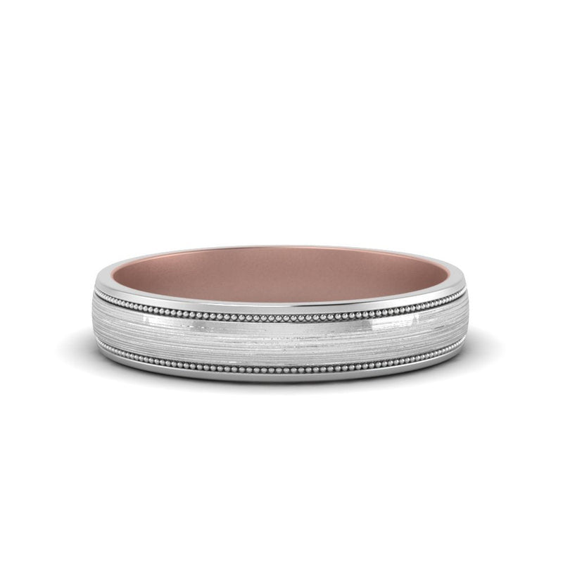 Milgrain 2 Tone Wedding Band