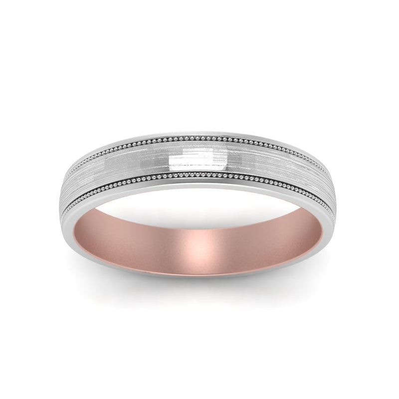 Milgrain 2 Tone Wedding Band