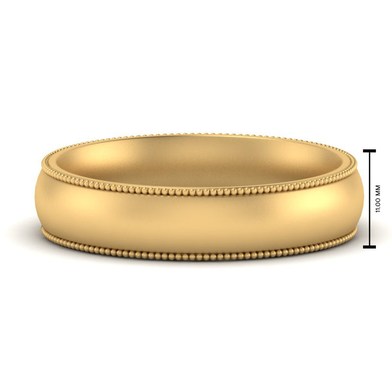 4 mm Milgrain Comfort Fit Mens Wedding Band