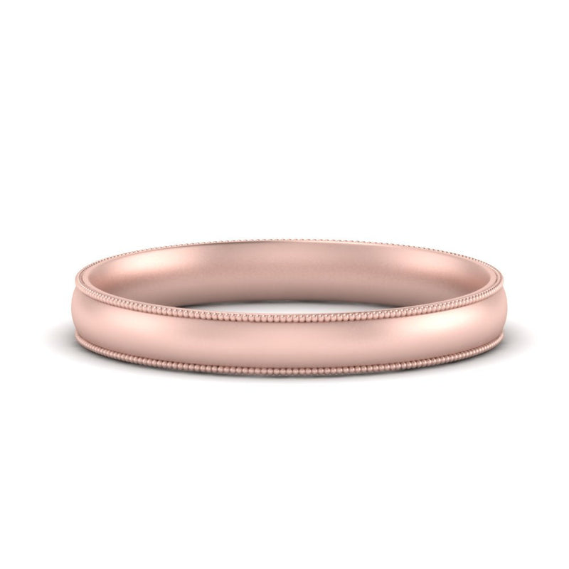 4 mm Milgrain Comfort Fit Mens Wedding Band