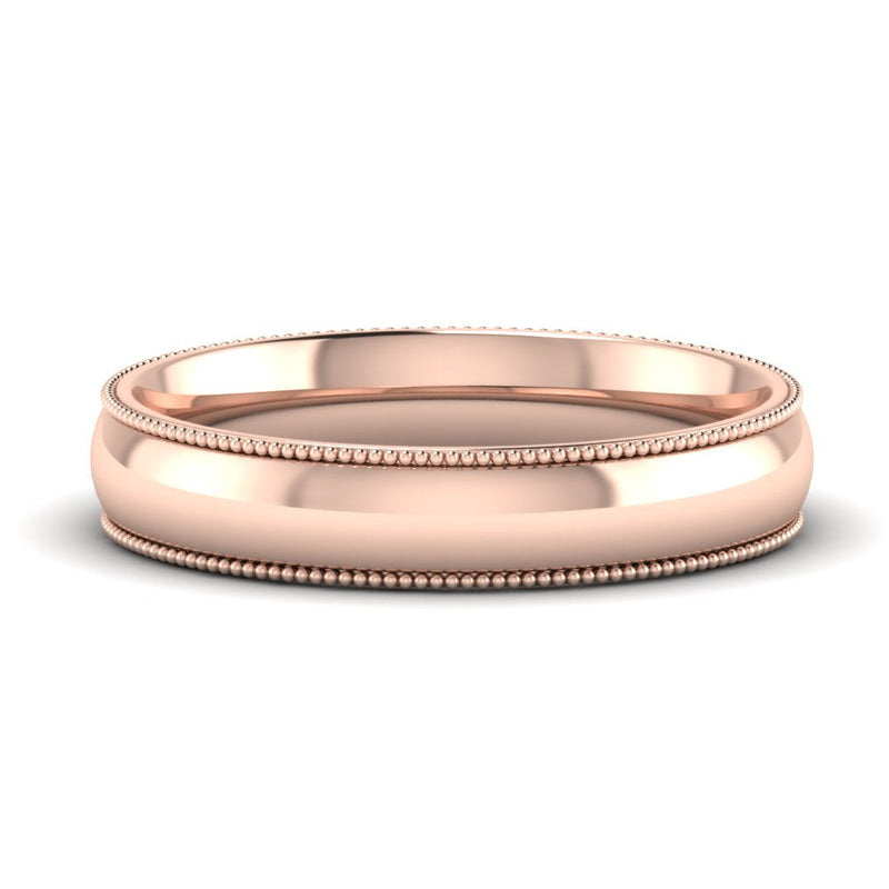 4 mm Comfort Fit Wedding Band Milgrain Edge