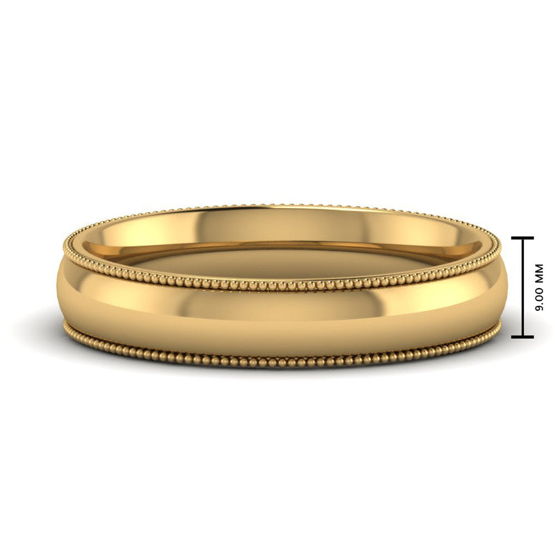 4 mm Comfort Fit Wedding Band Milgrain Edge