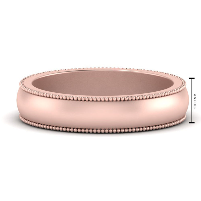 Milgrain Matte Finish Mens Band