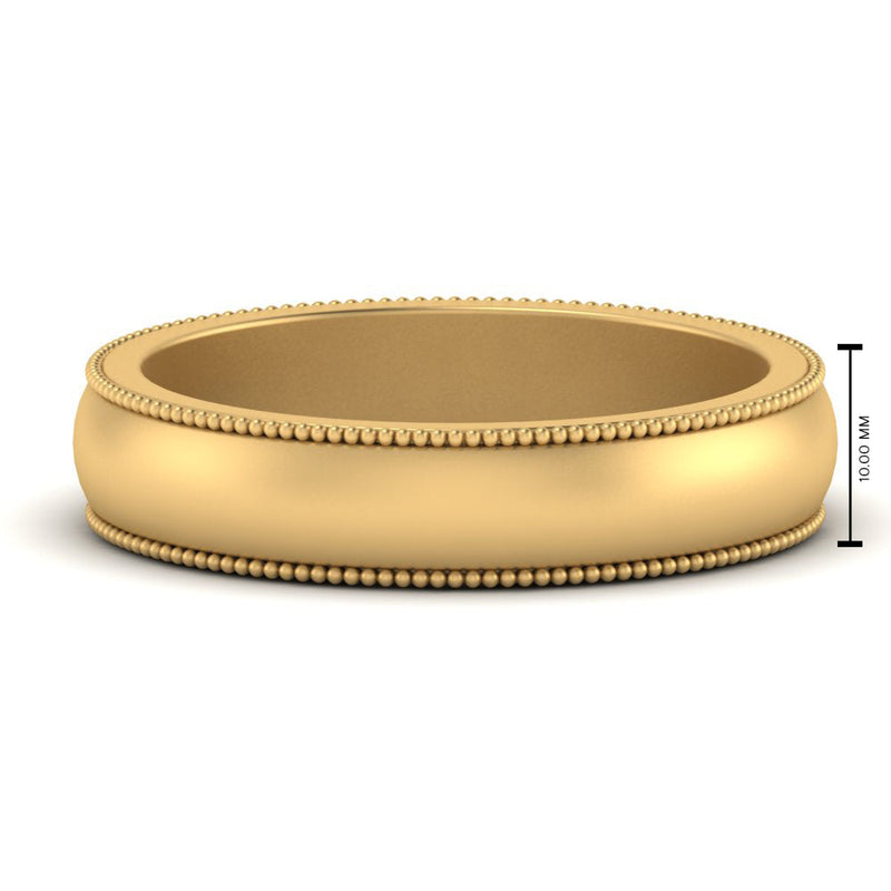 Milgrain Matte Finish Mens Band