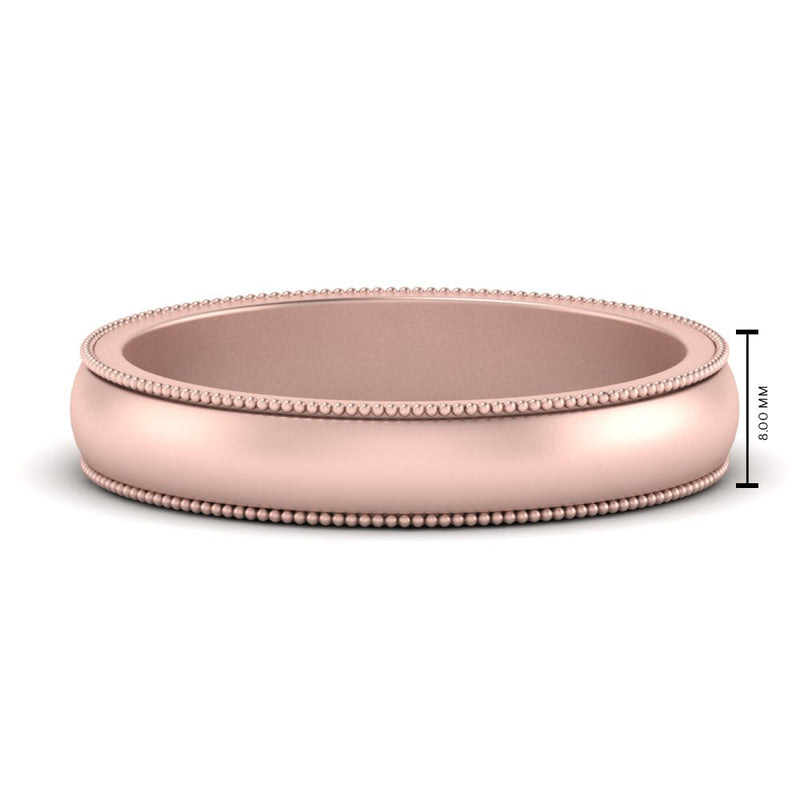 Milgrain Matte Finish Mens Band