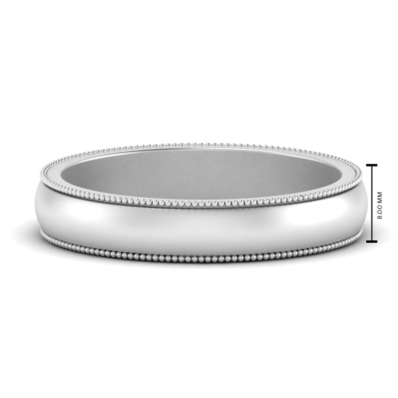 Milgrain Matte Finish Mens Band