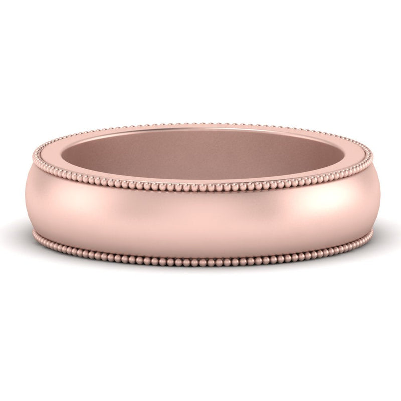 Milgrain Matte Finish Mens Band