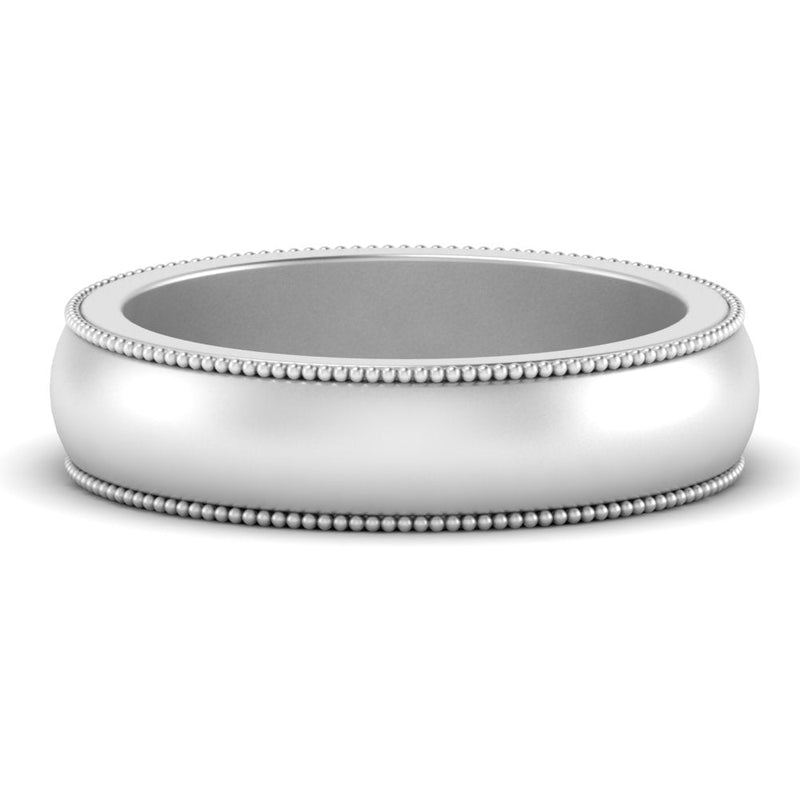 Milgrain Matte Finish Mens Band