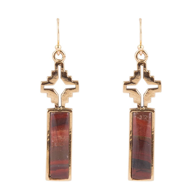 Mission Red Rainbow Jasper Earrings