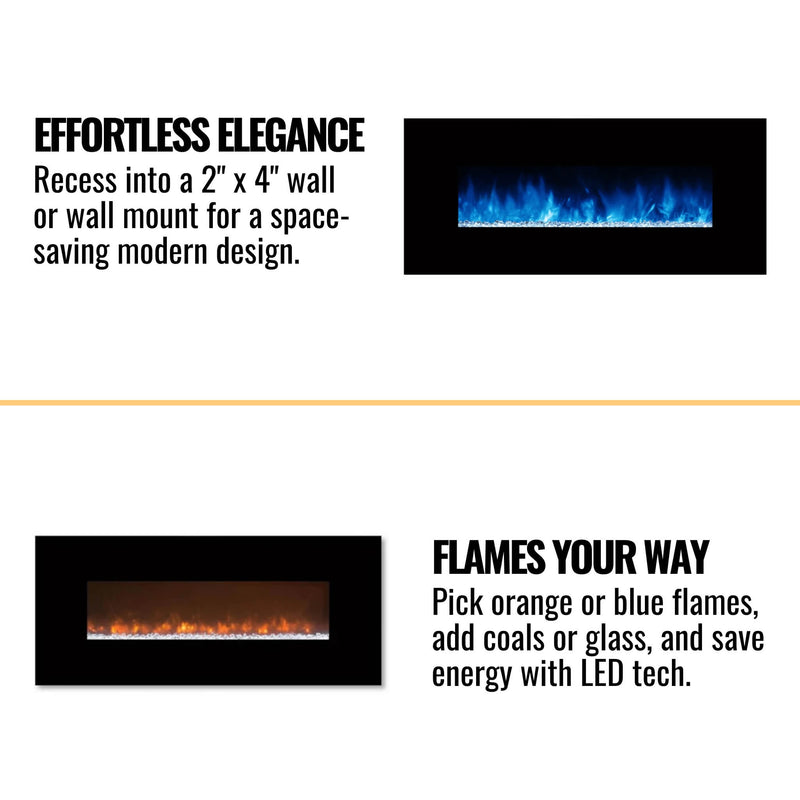 Modern Flames Ambiance Built-In Electric Fireplace With LED Flame Technology, 60" [AL60CLX2-G] (SAK12890)