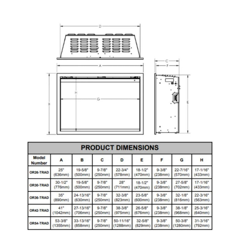 Modern Flames Orion Traditional 54-Inch Heliovision Electric Fireplace [OR54-TRAD] (SAK74620)