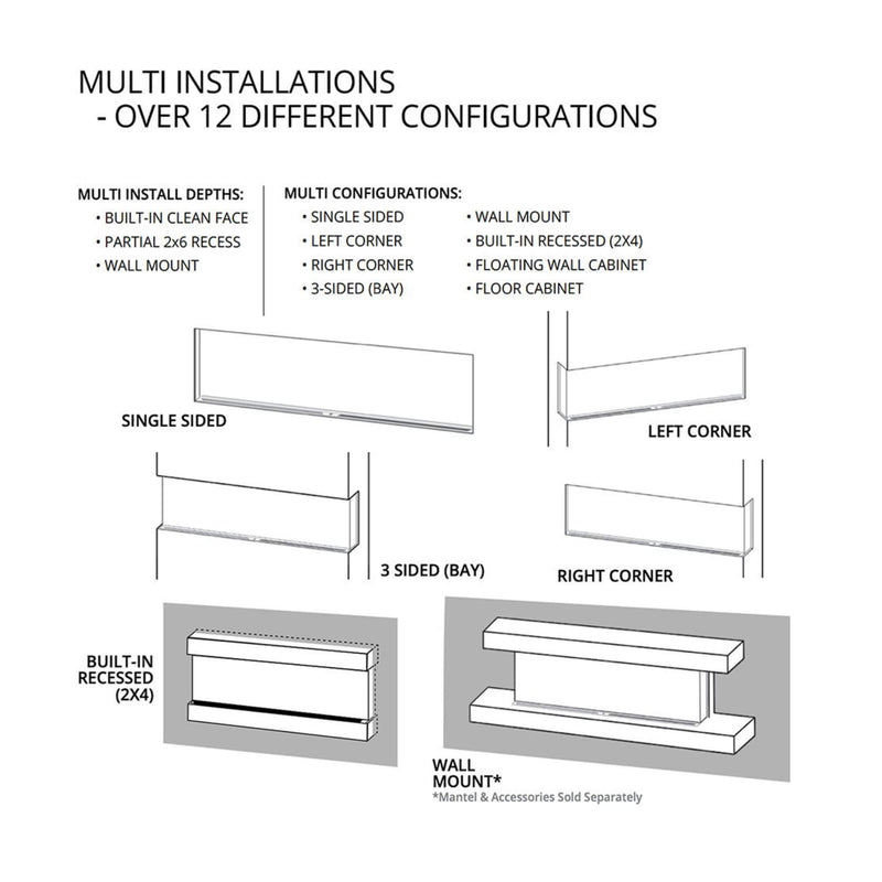 Modern Flames Landscape Pro Multi 120” Linear Multi-Sided Electric Fireplace [LPM-12016V2] (SAK32876)