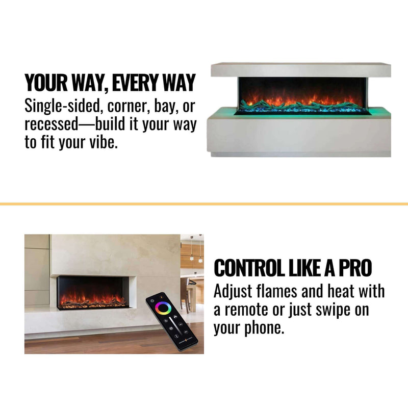 Modern Flames Landscape Pro Multi 44" Linear Multi-Sided Built-In Electric Fireplace [LPM-4416V2] (SAK96355)