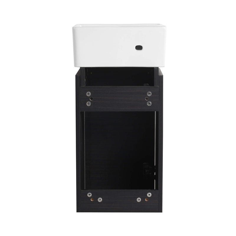 Nuvia Modern Wall-Mounted Bathroom Vanity With Ceramic Sink And Soft Close Door (SAK05214)