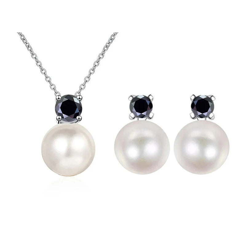 Moissanite Necklace Earrings Set Sterling Silver 925 Wedding Jewelry Gift