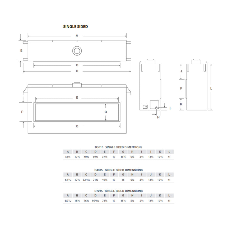 Montigo Distinction 72-Inch Single Sided Linear Direct Vent Natural Gas Fireplace [D7215NI-2] (SAK70824)