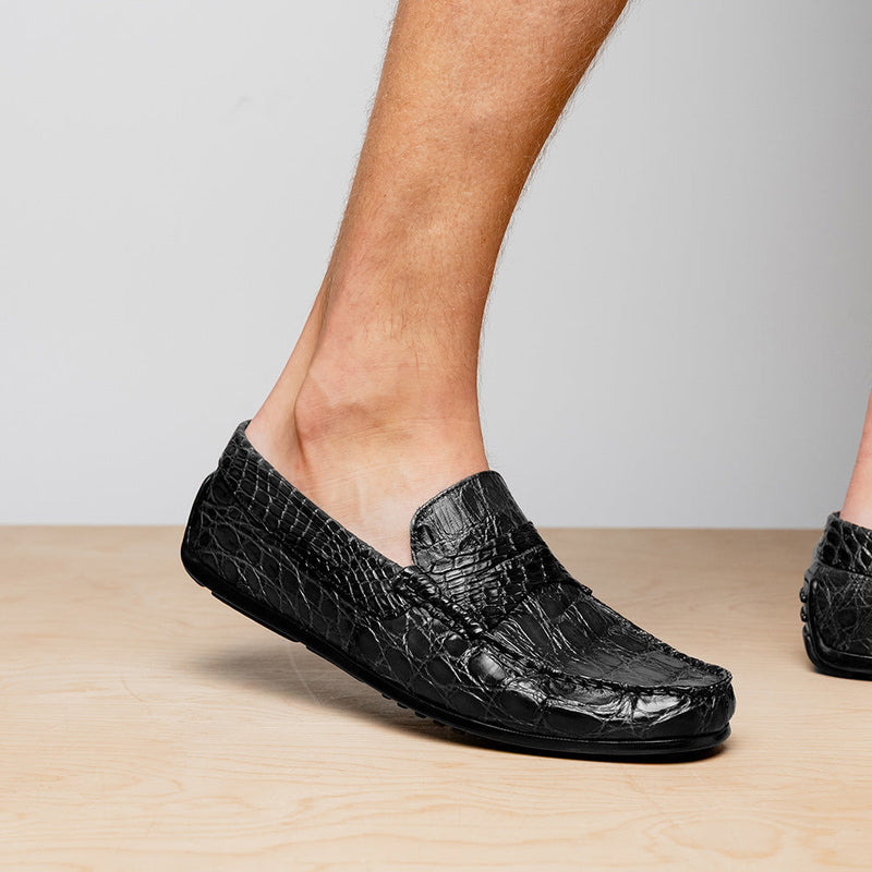 31-103-BKM MONZA Crocodile Driver, Black