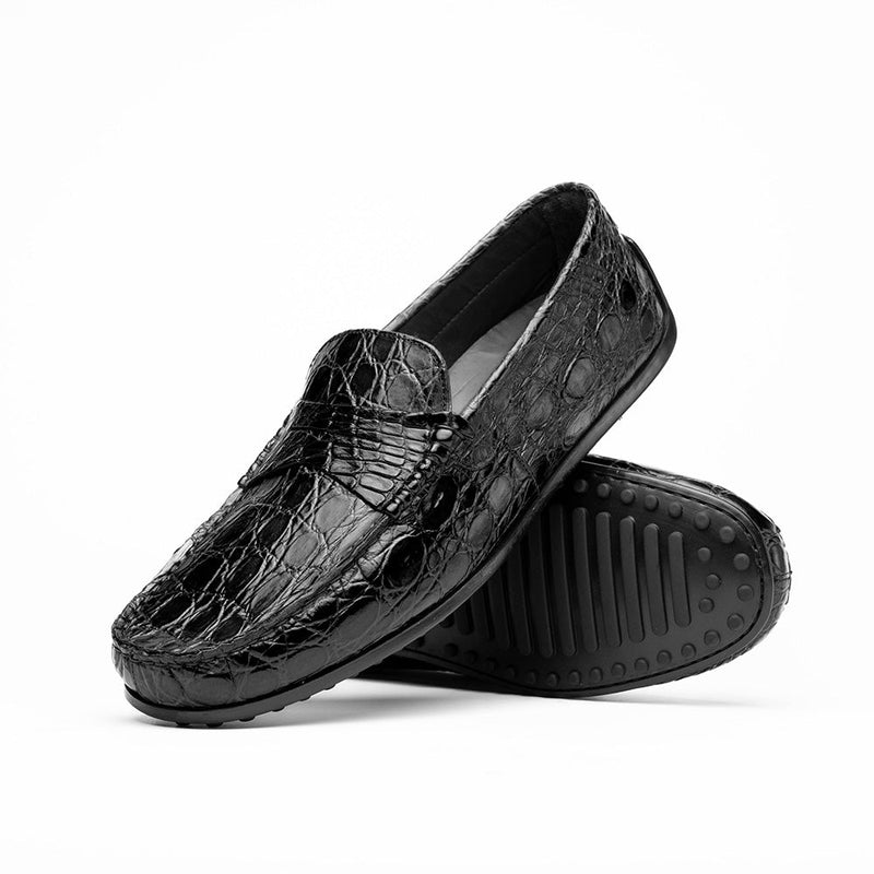 31-103-BKM MONZA Crocodile Driver, Black