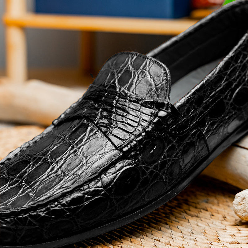 31-103-BKM MONZA Crocodile Driver, Black