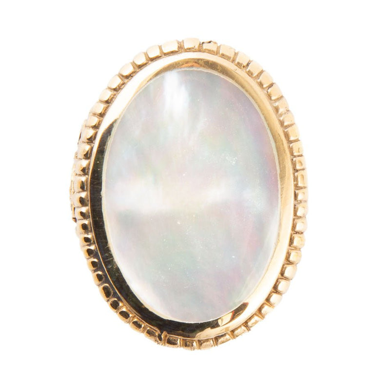 Mother of Pearl and Bronze Oval Ring