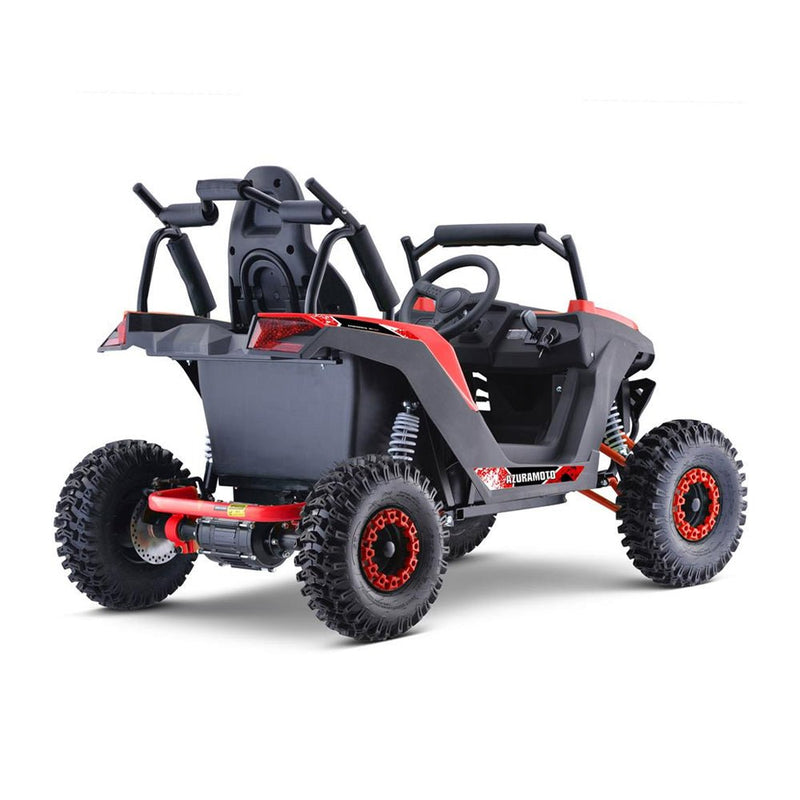 MotoTec Raider 1200W 48V/12AH Kids Electric Full Suspension UTV, Red (SAK35260)