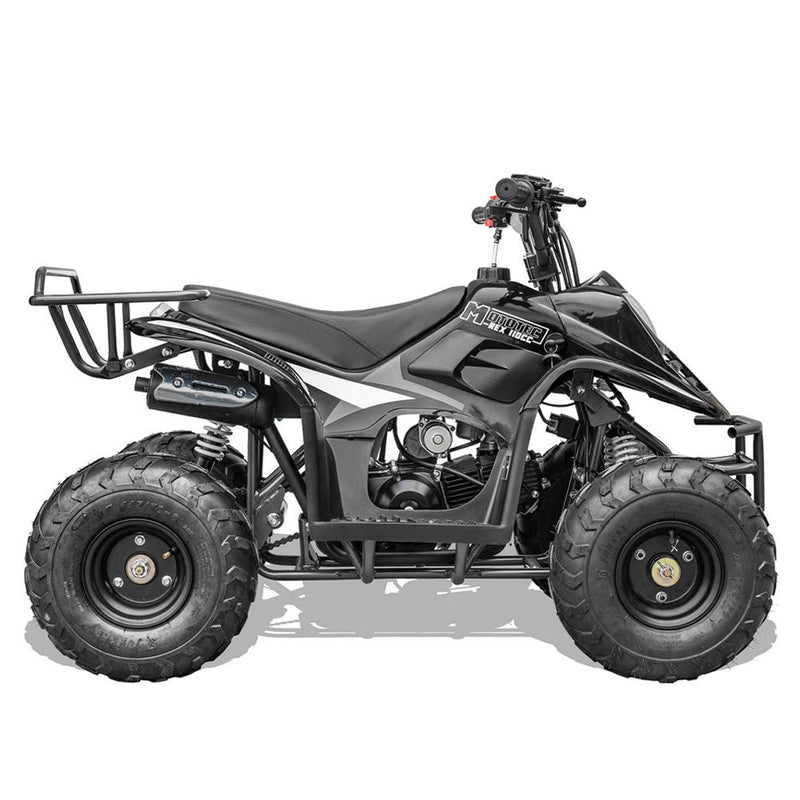 MotoTec Rex 110CC 4-Stroke Mini Kids 4 Wheeler Gas ATV Quad, Black (95316842)