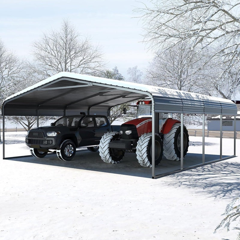 [20X20FT] Alora Extra Large Premium Heavy-Duty Outdoor Metal Carport Shelter (SAK97425)