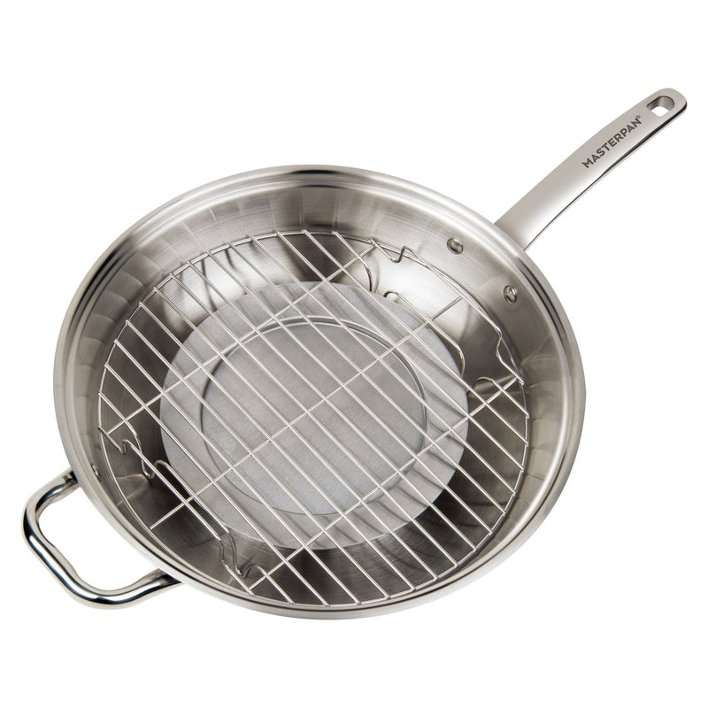 MASTERPAN 4-in-1 Multi-Use Smoker Wok With Stainless Steel Lid, 13" (33cm)