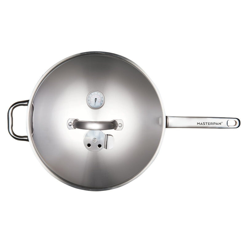 MASTERPAN 4-in-1 Multi-Use Smoker Wok With Stainless Steel Lid, 13" (33cm)