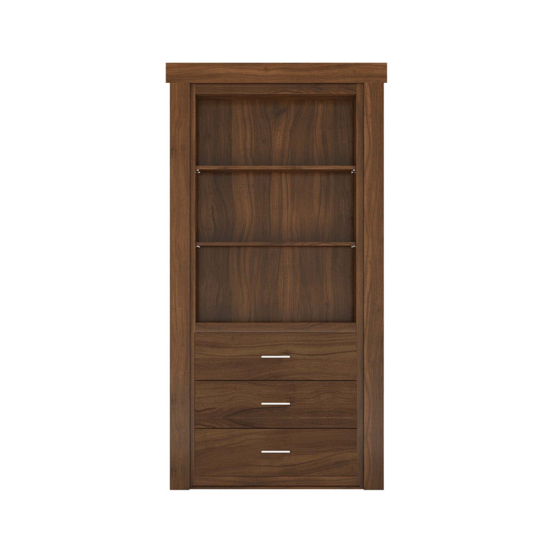 Hidden Flush Mount Walnut Dresser Door