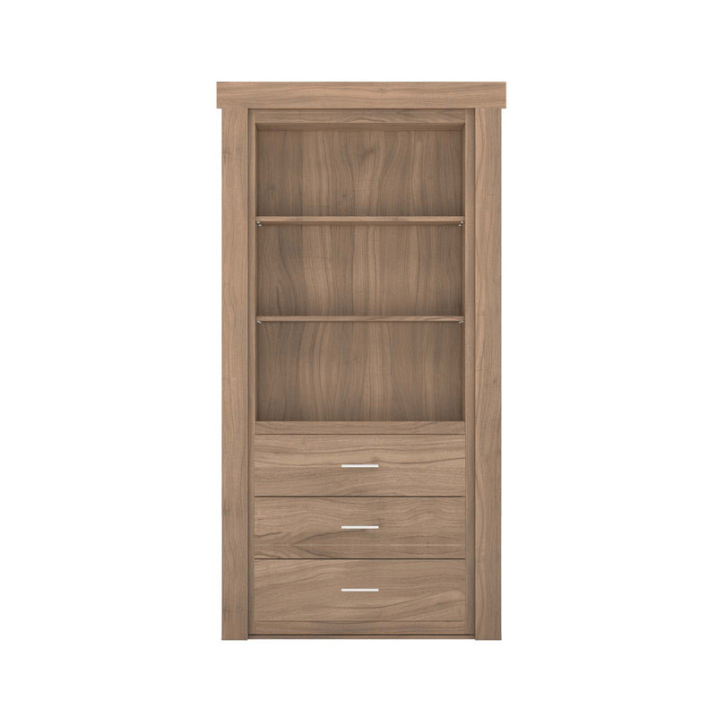 Hidden Flush Mount Walnut Dresser Door
